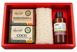 Kit Natal Semente de Uva – Sabonetes de Barbatimão com Aroeira e Coco, Óleo Vegetal e Bucha Vegetal