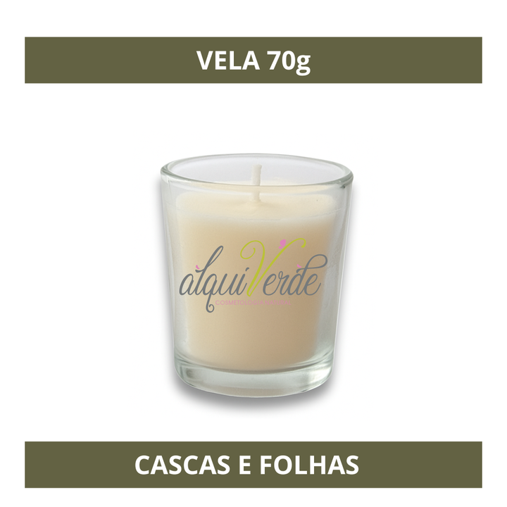 Vela aromática de corteza y hojas