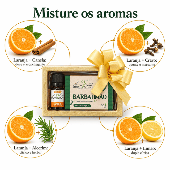 Sugestões de misturas do óleo de Laranja com canela, cravo, alecrim e limão
