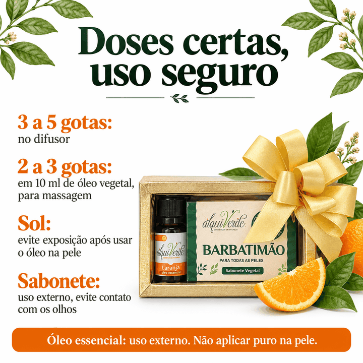 Doses e cuidados de uso do óleo essencial de Laranja e do sabonete